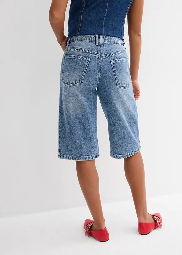 Bermuda en jean taille mi-haute, peu extensible, bonprix