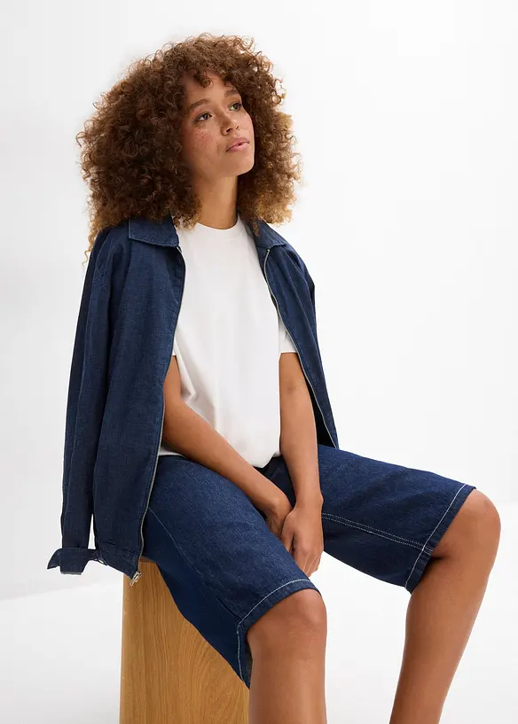 Bermuda en jean taille mi-haute, peu extensible, bonprix