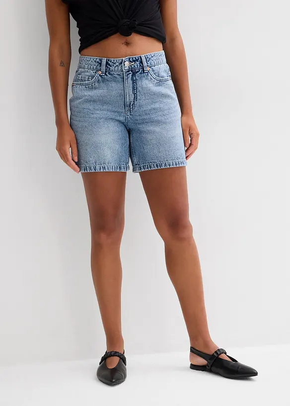 Bermuda en jean taille mi-haute, peu extensible, bonprix