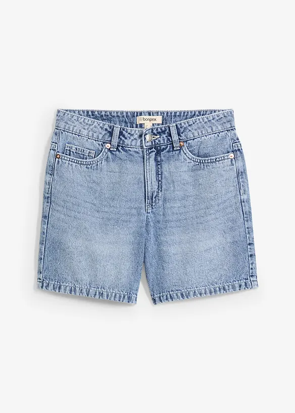 Bermuda en jean taille mi-haute, peu extensible, bonprix
