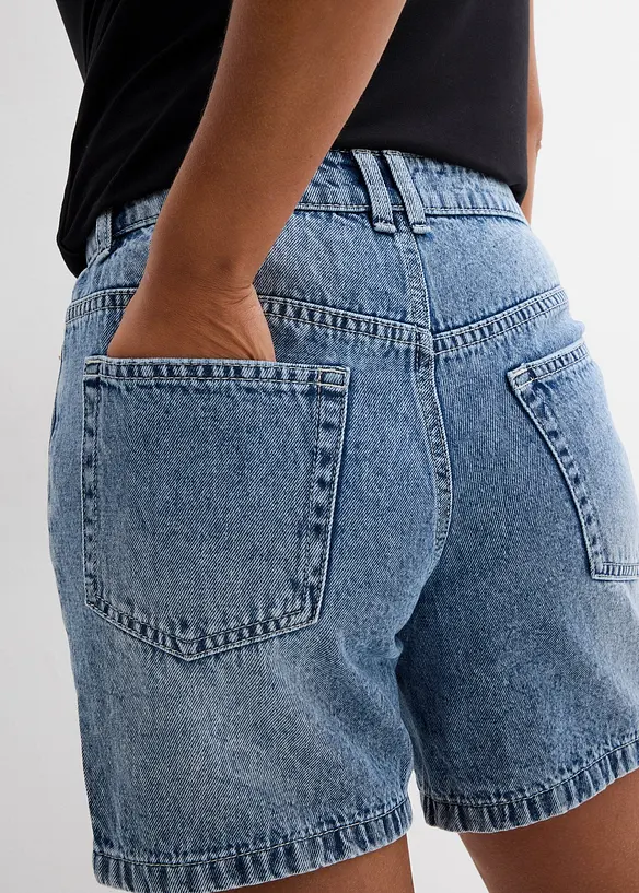 Bermuda en jean taille mi-haute, peu extensible, bonprix