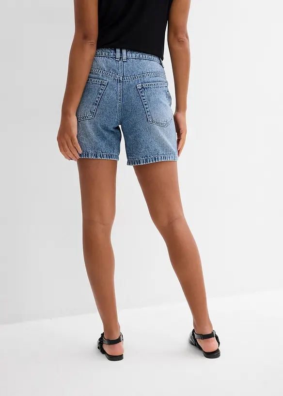 Bermuda en jean taille mi-haute, peu extensible, bonprix