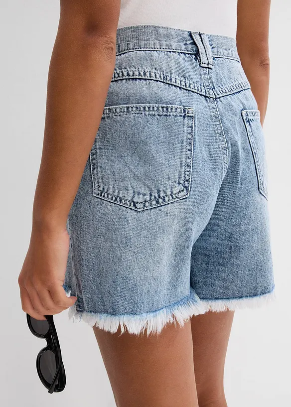 Short en jean taille haute, peu stretch, bonprix