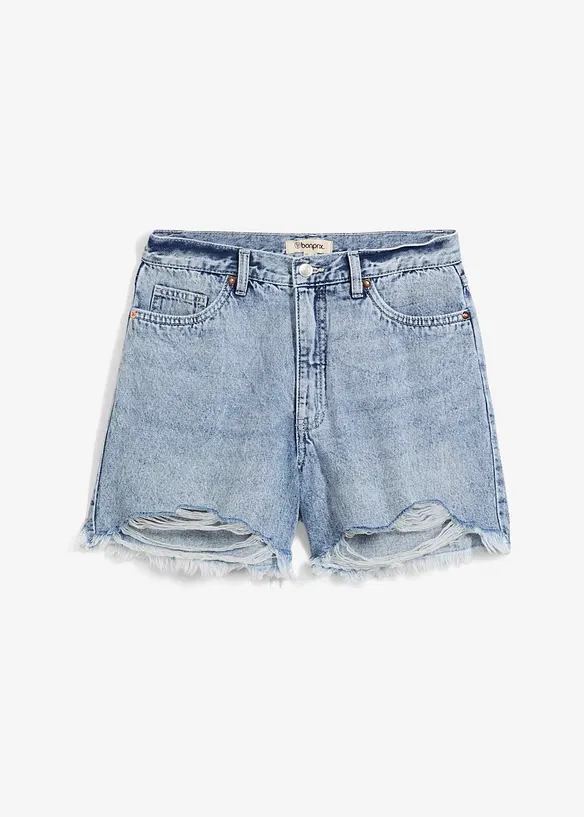 Short en jean taille haute, peu stretch, bonprix