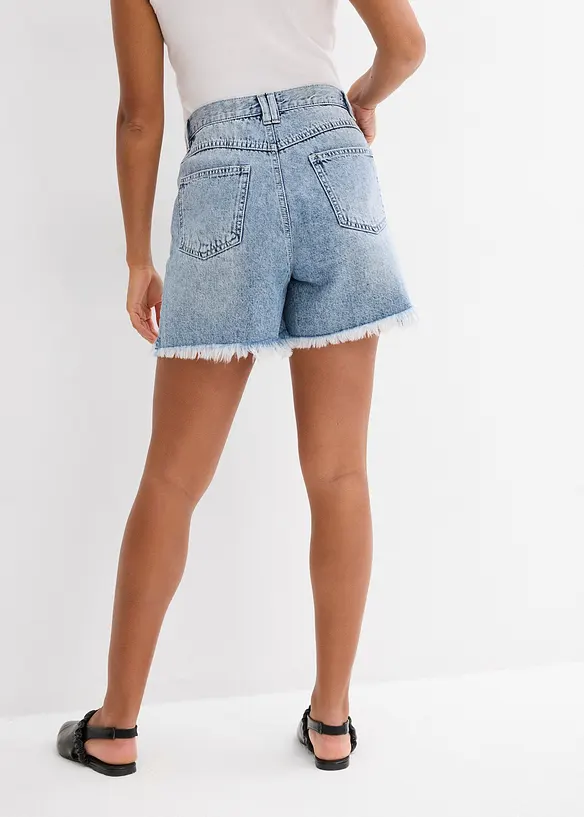 Short en jean taille haute, peu stretch, bonprix