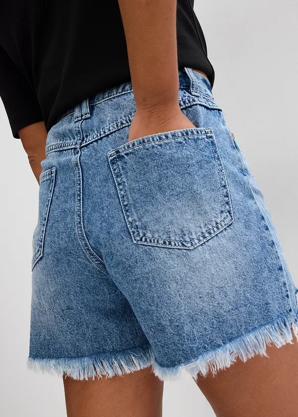 Short en jean taille haute, peu stretch, bonprix