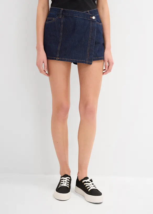 Jupe-short en jean, taille mi-haute, bonprix