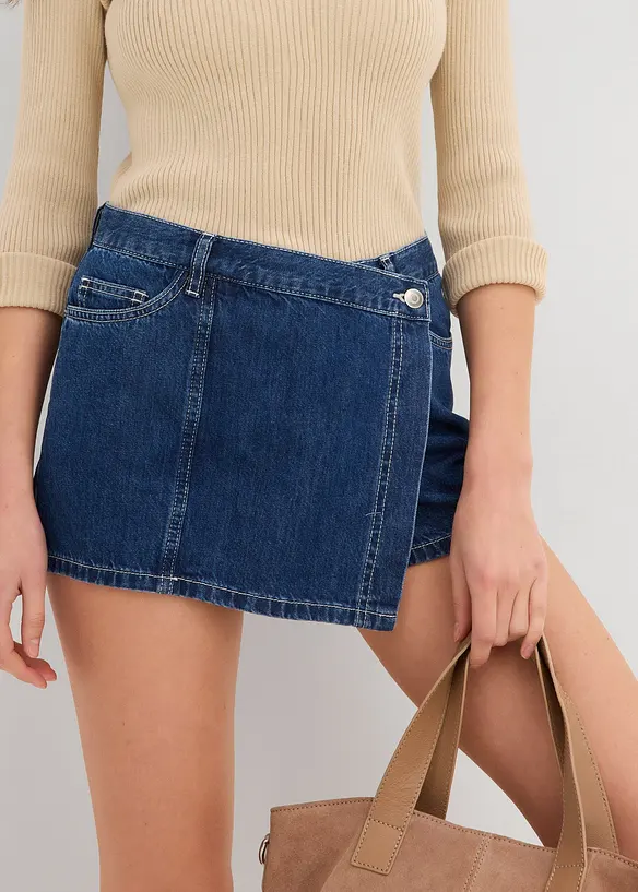 Jupe-short en jean, taille mi-haute, bonprix
