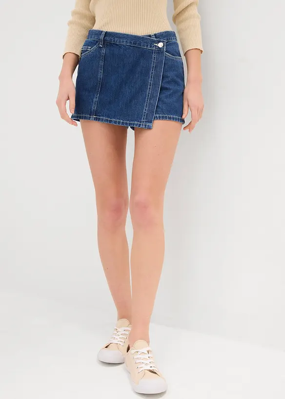 Jupe-short en jean, taille mi-haute, bonprix