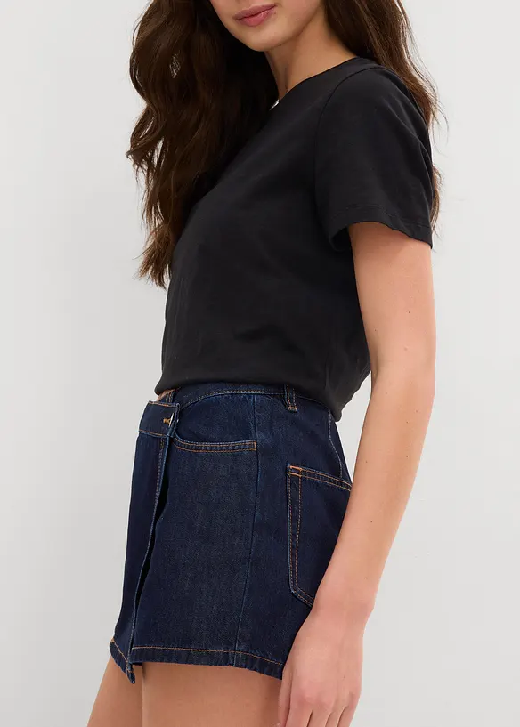 Jupe-short en jean, taille mi-haute, bonprix