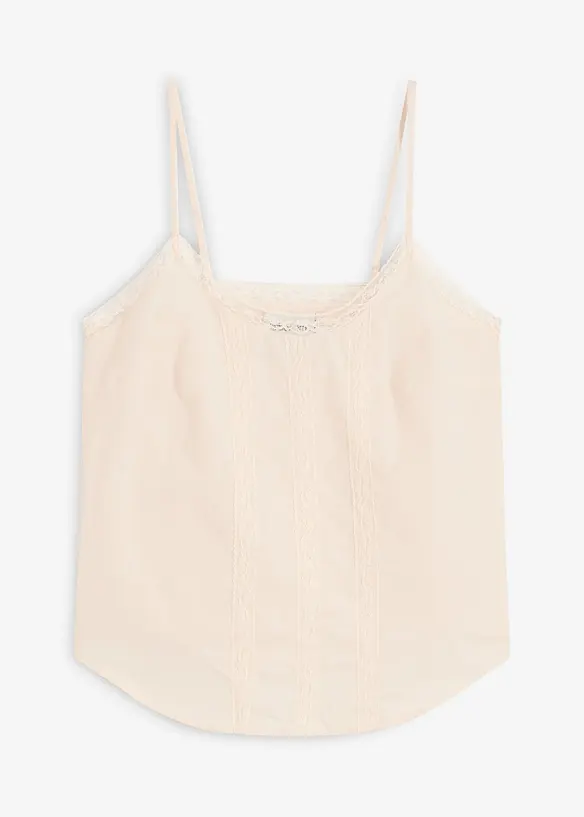 Top avec broderies anglaises 100% coton, bonprix