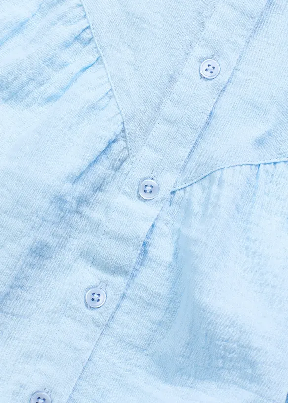 Chemisier manches courtes en gaze de coton, bonprix