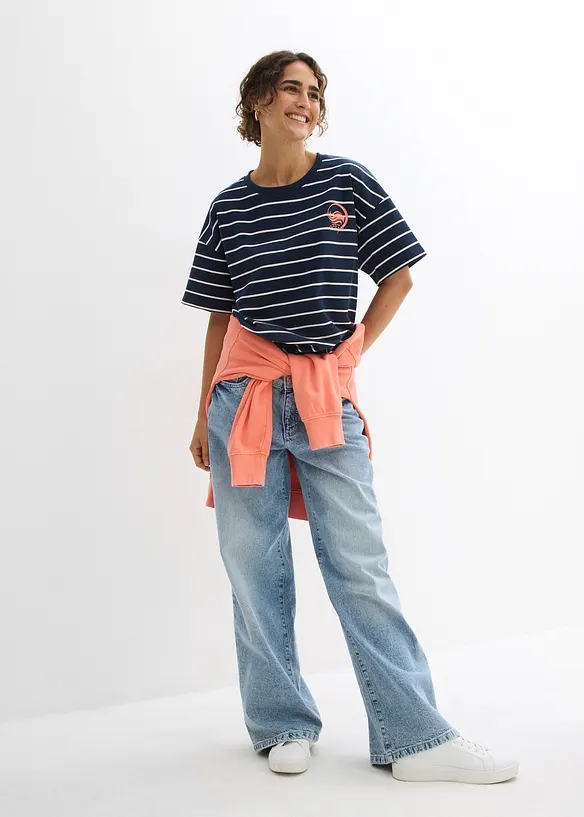 Sweat doux en coton m&eacute;lang&eacute;, bonprix