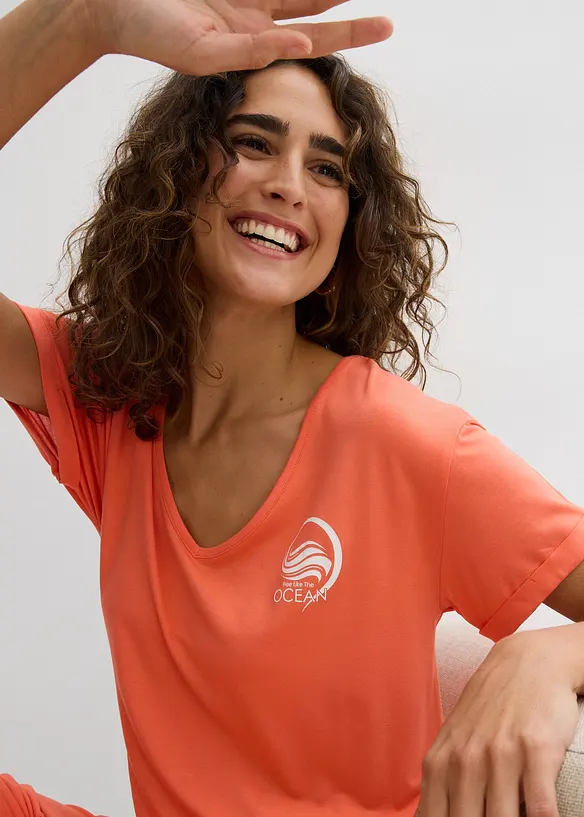 Combishort fluide en jersey de viscose mélangée, bonprix