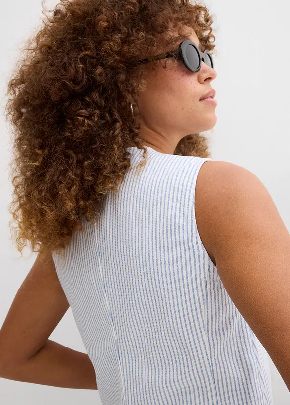 Veste sans manches en denim rayé, bonprix