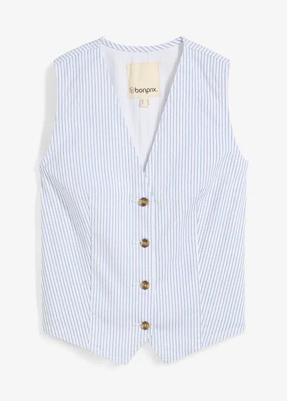 Veste sans manches en denim rayé, bonprix
