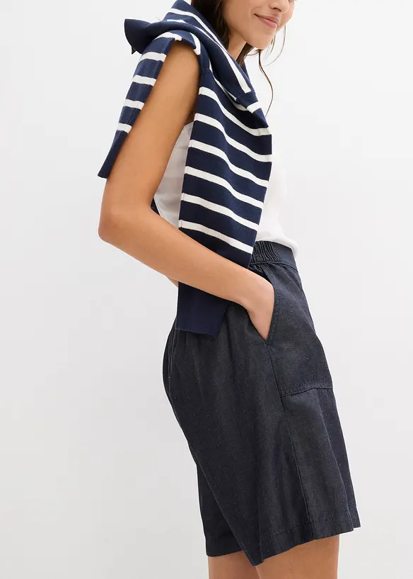 Short à taille élastiquée, avec du lin rafraîchissant, bonprix