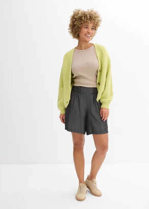 Short à taille élastiquée et smockée, bonprix