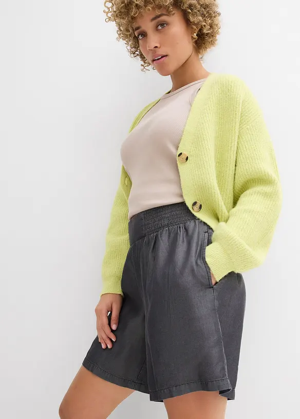 Short à taille élastiquée et smockée, bonprix