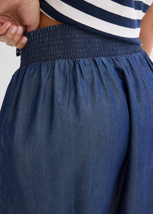 Short à taille élastiquée et smockée, bonprix