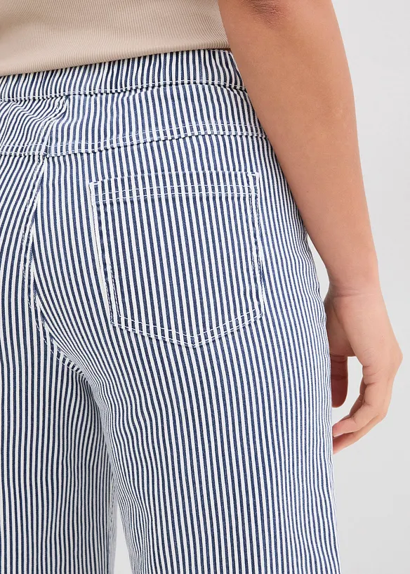 Pantalon en twill à taille élastiquée, bonprix