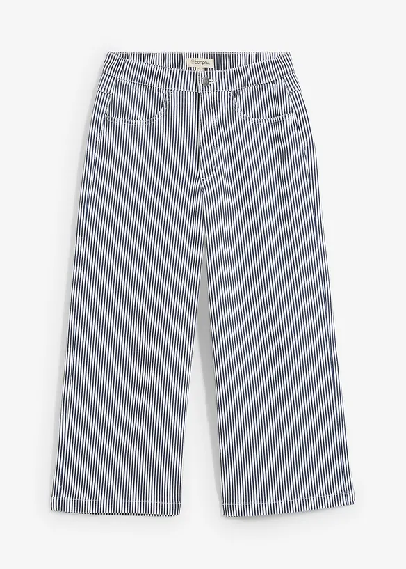 Pantalon en twill à taille élastiquée, bonprix
