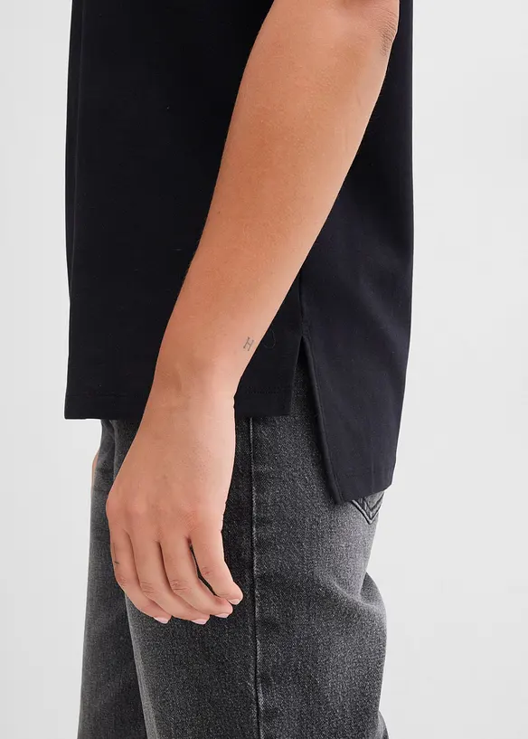 T-shirt plus long derrière en jersey coton épais, bonprix