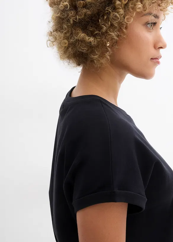 T-shirt plus long derrière en jersey coton épais, bonprix