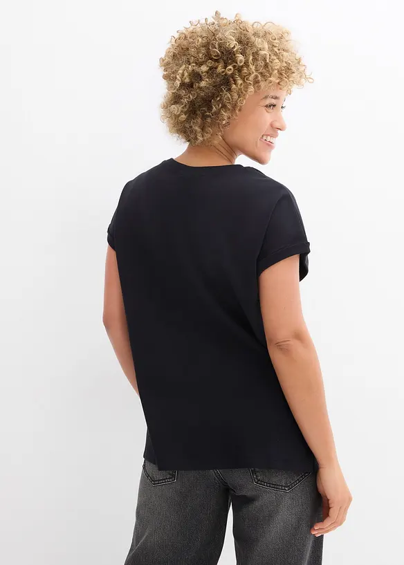 T-shirt plus long derrière en jersey coton épais, bonprix
