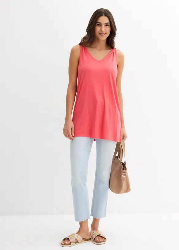 Long d&eacute;bardeur en viscose et lin, bonprix