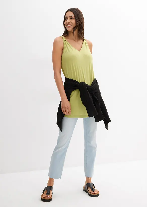 Long débardeur en viscose et lin, bonprix