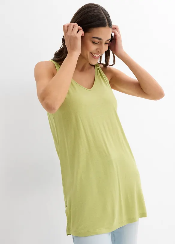 Long débardeur en viscose et lin, bonprix