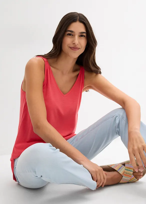 Long d&eacute;bardeur en viscose et lin, bonprix