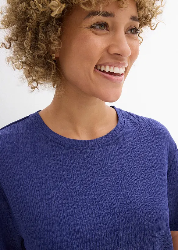 T-shirt en crêpe gaufré, bonprix