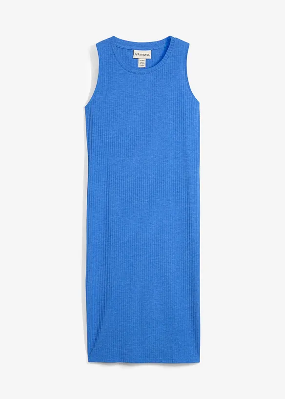 Robe fluide côtelée et fendue sur les côtés en viscose mélangée, bonprix