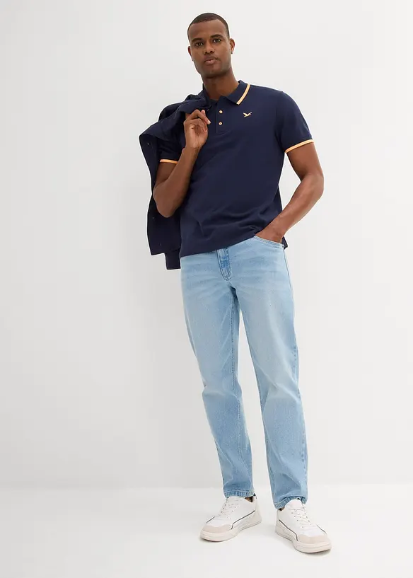 Lot de 2 polos en maille piquée, 100% coton, bonprix