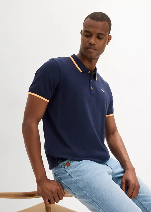 Lot de 2 polos en maille piquée, 100% coton, bonprix