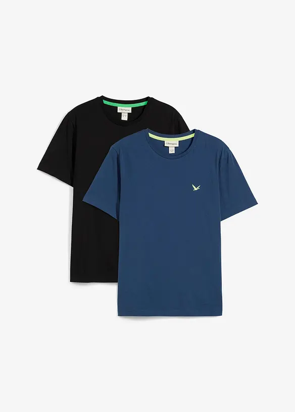 Lot de 2 T-shirts 100% coton, bonprix