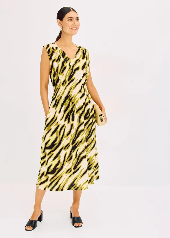 Robe en jersey à taille smockée, bonprix