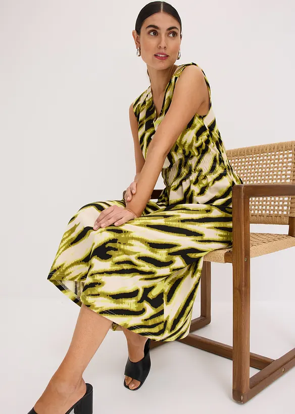 Robe en jersey à taille smockée, bonprix