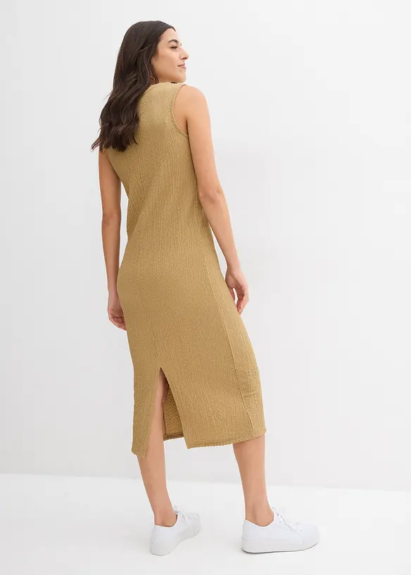 Robe en jersey crêpe gaufré, bonprix