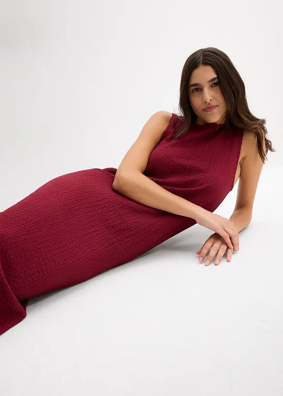 Robe en jersey crêpe gaufré, bonprix