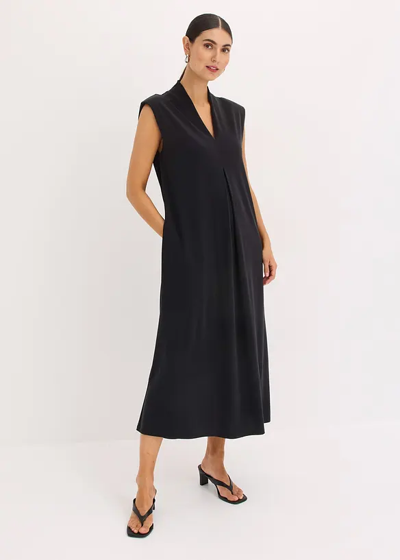 Robe en jersey piqué de viscose avec épaulettes, bonprix