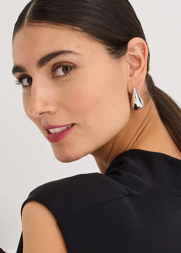 Robe en jersey piqué de viscose avec épaulettes, bonprix