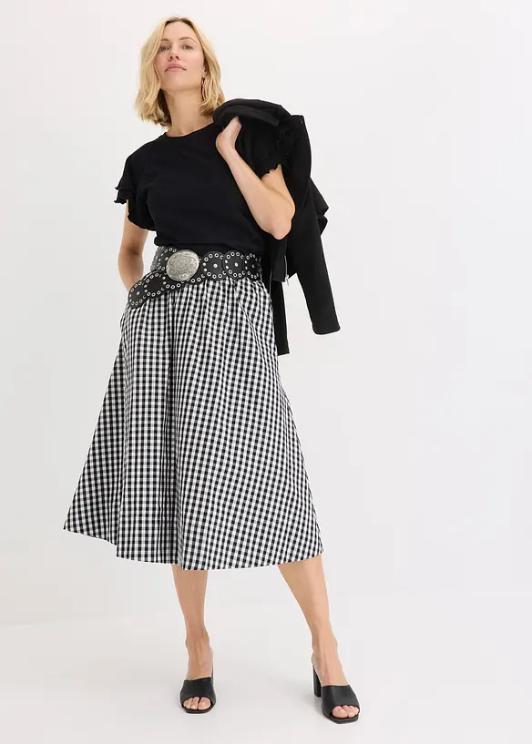 Jupe midi 100% coton, bonprix