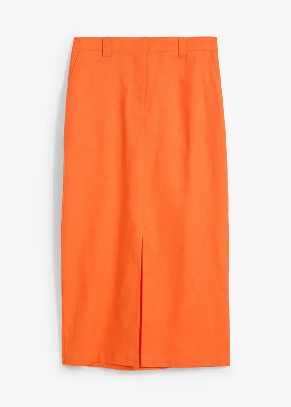 Jupe midi l&eacute;g&egrave;re en lin m&eacute;lang&eacute;, bonprix