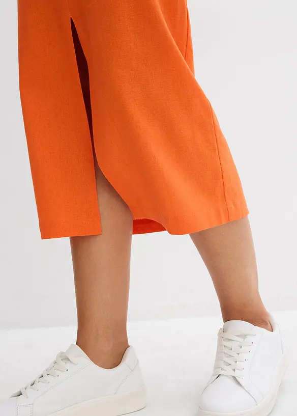 Jupe midi l&eacute;g&egrave;re en lin m&eacute;lang&eacute;, bonprix