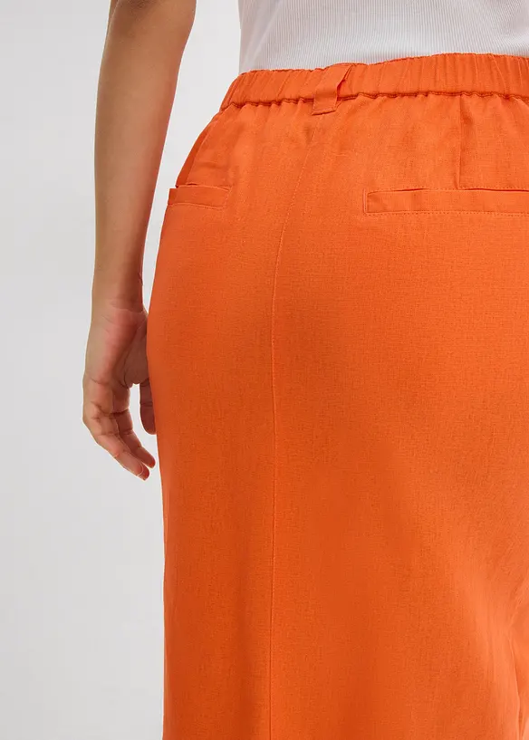 Jupe midi l&eacute;g&egrave;re en lin m&eacute;lang&eacute;, bonprix