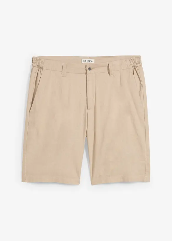Bermuda chino en lin mélangé, Regular, bonprix