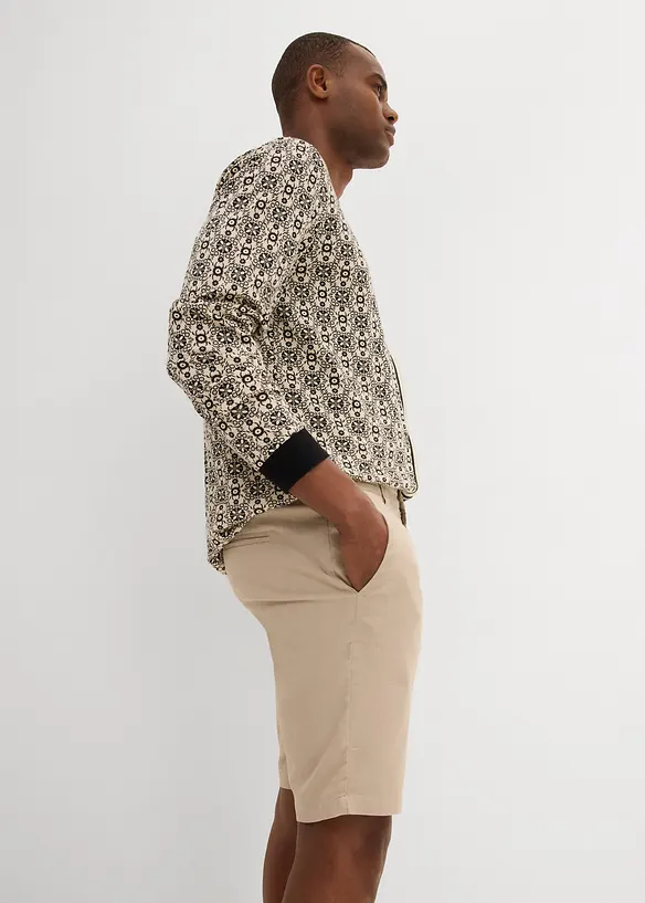 Bermuda chino en lin mélangé, Regular, bonprix